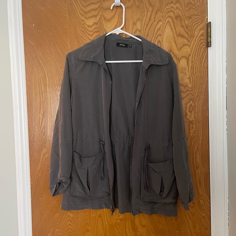 Gray zip up jacket